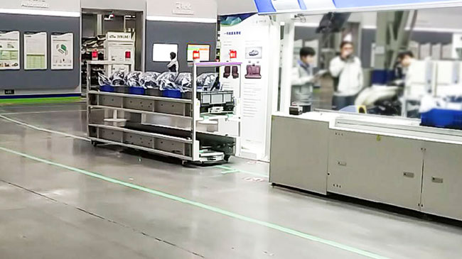 DC24V Unmanned AGV Warehouse Automation , Intelligent Automated Guided Carts