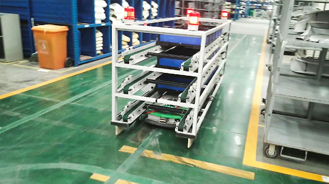 Ultra Low Type Bi Directional Tunnel AGV Smart Cart Two Way Rail For Cold Sorting Center