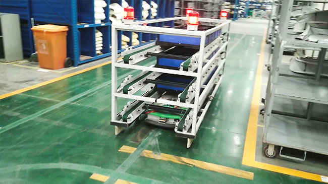 DC24V Unmanned AGV Warehouse Automation , Intelligent Automated Guided Carts