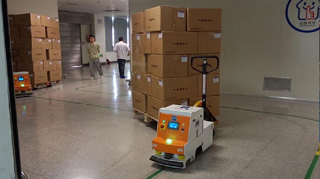 AGV Automated Guided Robot , Automated Guided Tugger High Guiding Accuracy