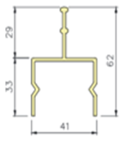 PVC Placon Linear Guide Rail 41x33 And 29x62mm Dimension Ivory Color