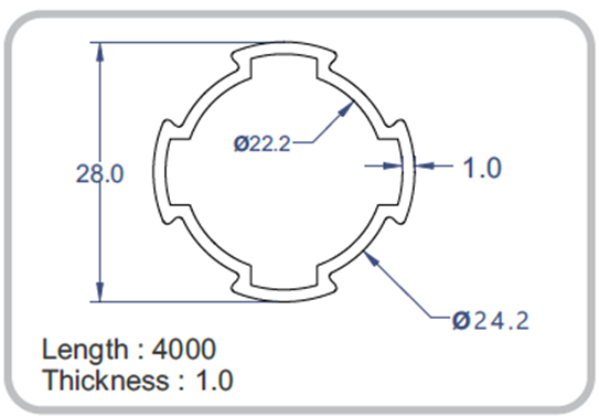 Φ 28mm Extruded Aluminum Tubing For Lean And Automatic Production Line