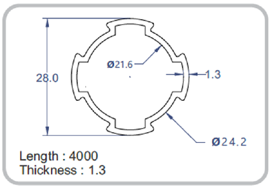 Φ 28mm Extruded Aluminum Tubing For Lean And Automatic Production Line