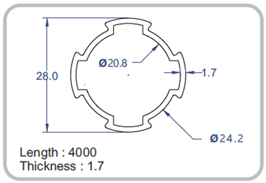 Φ 28mm Extruded Aluminum Tubing For Lean And Automatic Production Line