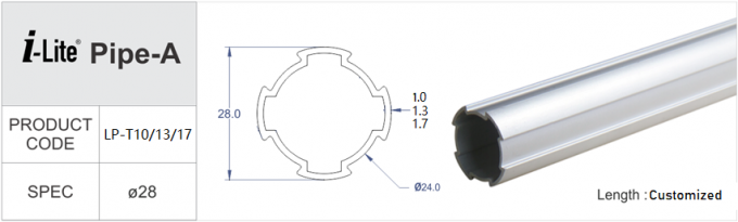 Φ 28mm Extruded Aluminum Tubing For Lean And Automatic Production Line