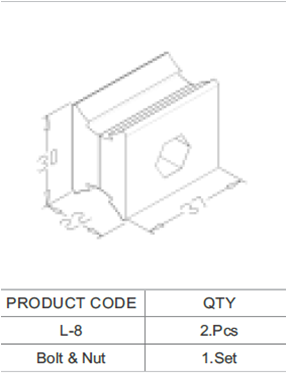 OEM Aluminium Square Tube Connectors , Square Tube Fittings 0.048kg / Set