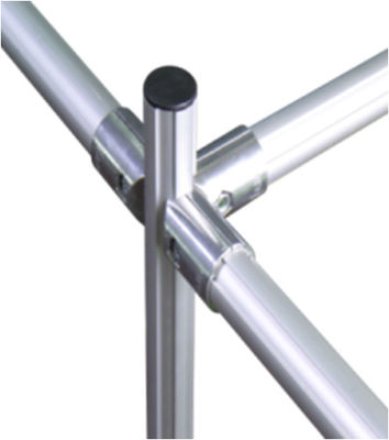 External Grab Connection Round Aluminum Tube Connectors With Surface Treatment