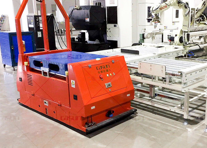 2T Payload Laser Guided AGV , Roller Platform AGV With Front Obstacle Sensor